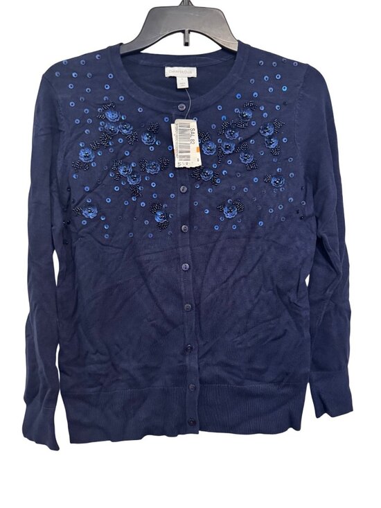 Charter Club Sweaters - Charter Club Womens Navy Blue Button-Front Cardigan Sweater Size S